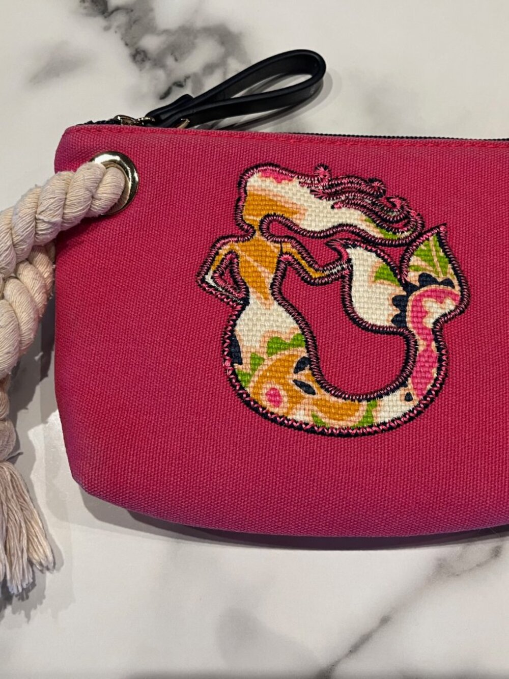 Spartina 449 Beach Rope Wristlet featuring colorful mermaid applique - Picture 11 of 13